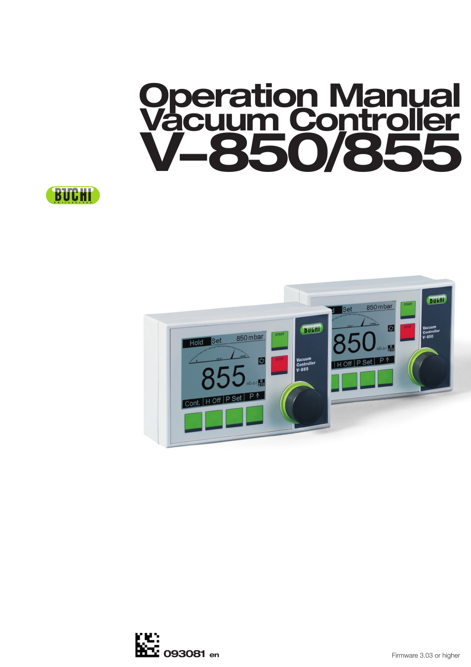 BUCHI Vacuum Controller V-855 User Manual | 54 pages