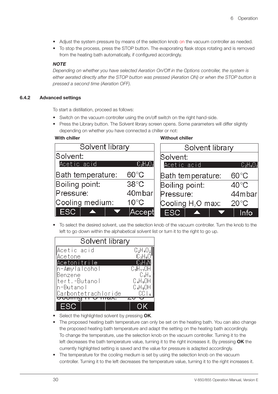 2 advanced settings | BUCHI Vacuum Controller V-855 User Manual | Page 30 / 54