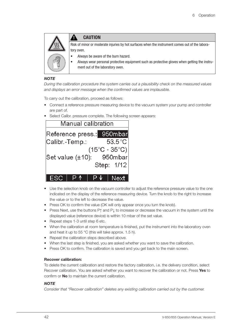 Caution | BUCHI Vacuum Controller V-855 User Manual | Page 42 / 54