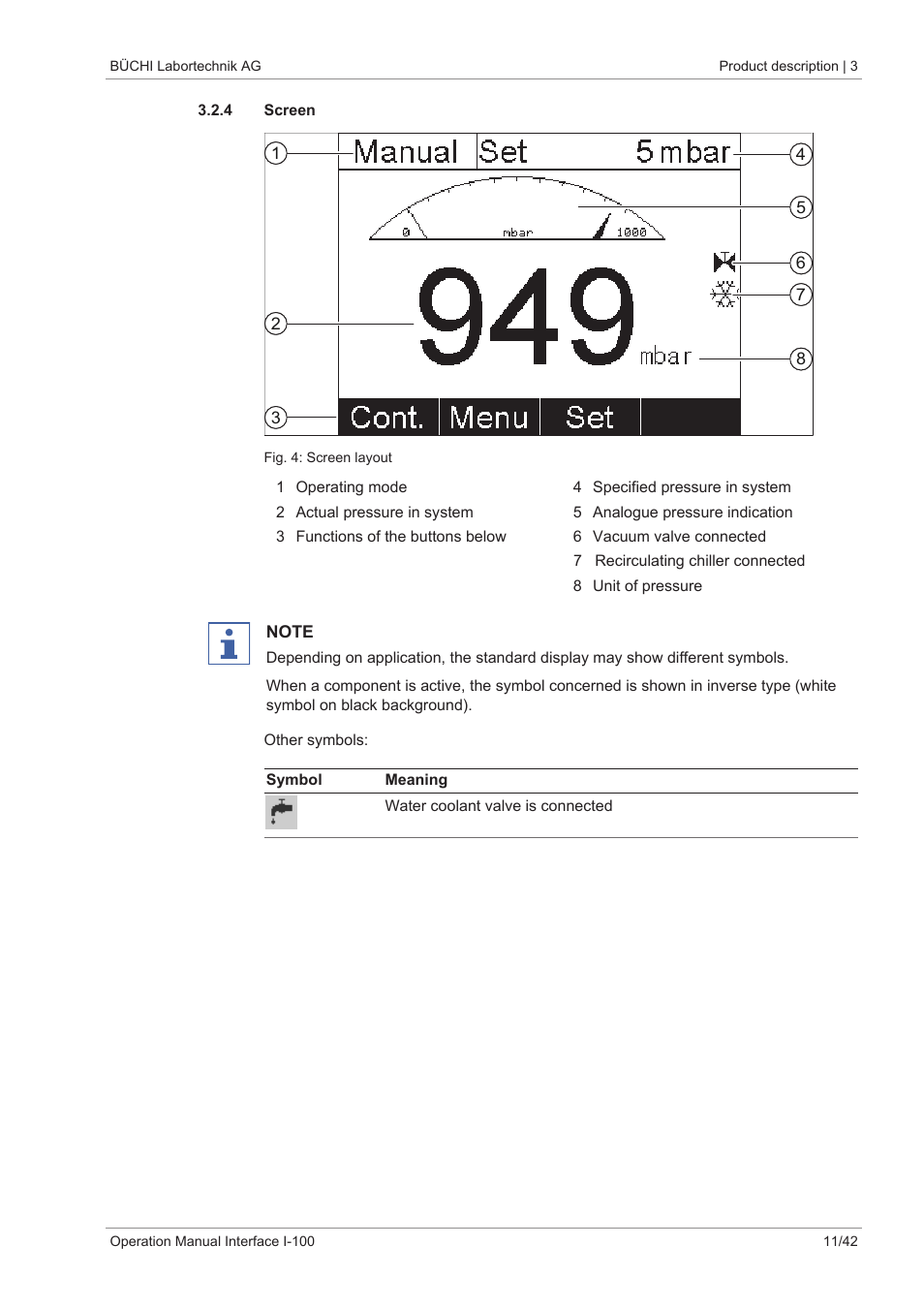4 screen | BUCHI Interface I-100 User Manual | Page 11 / 42