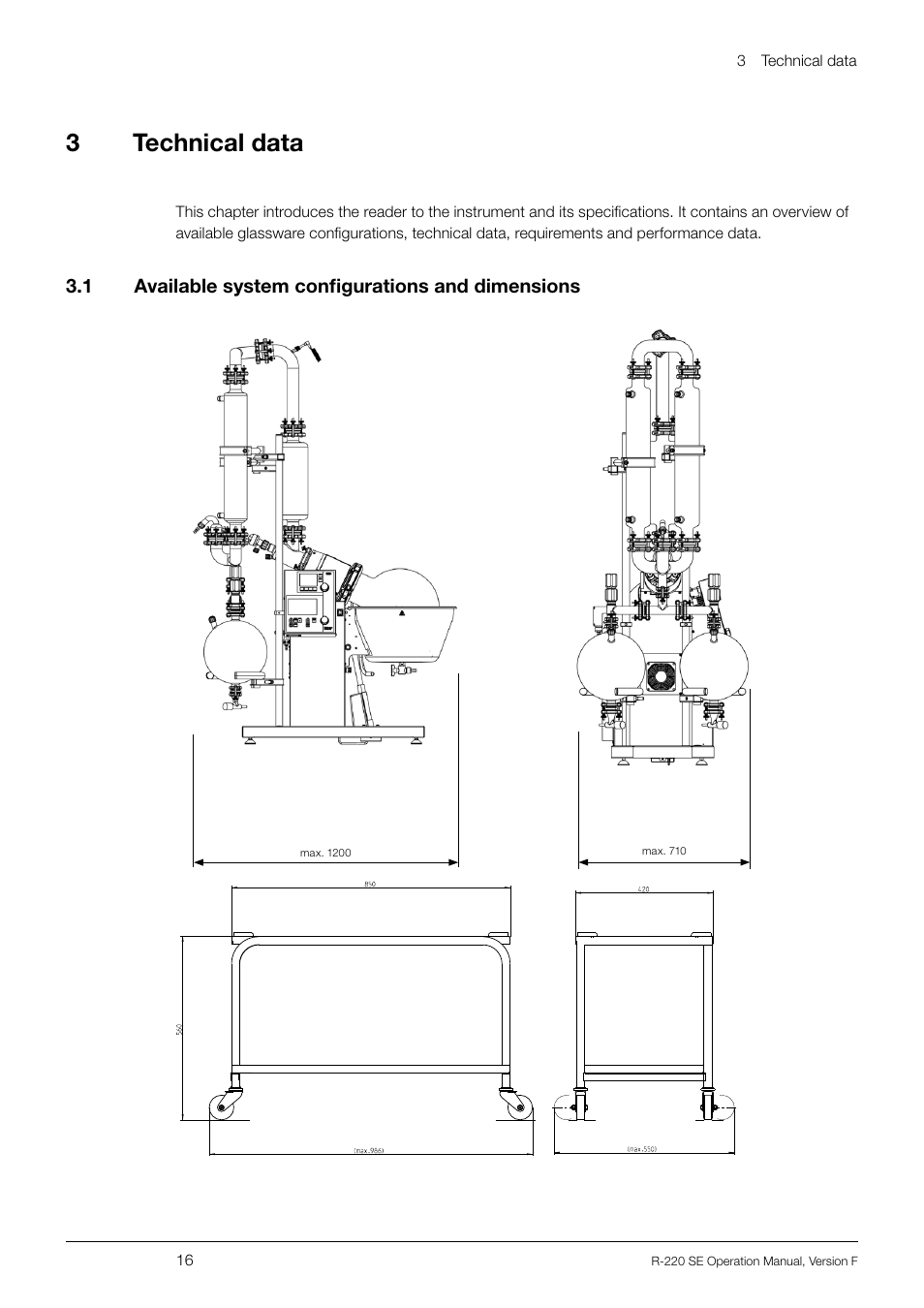 3technical data | BUCHI Rotavapo R-220 SE User Manual | Page 16 / 109