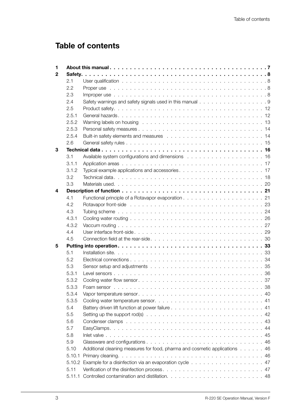 BUCHI Rotavapo R-220 SE User Manual | Page 3 / 109