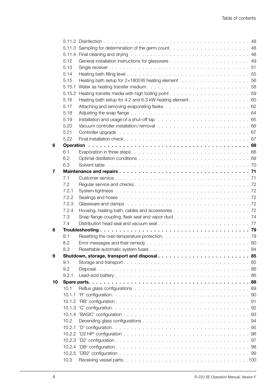 BUCHI Rotavapo R-220 SE User Manual | Page 4 / 109