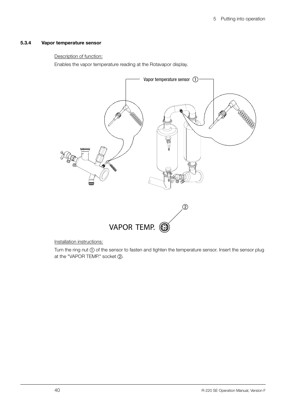 Vapor temp | BUCHI Rotavapo R-220 SE User Manual | Page 40 / 109