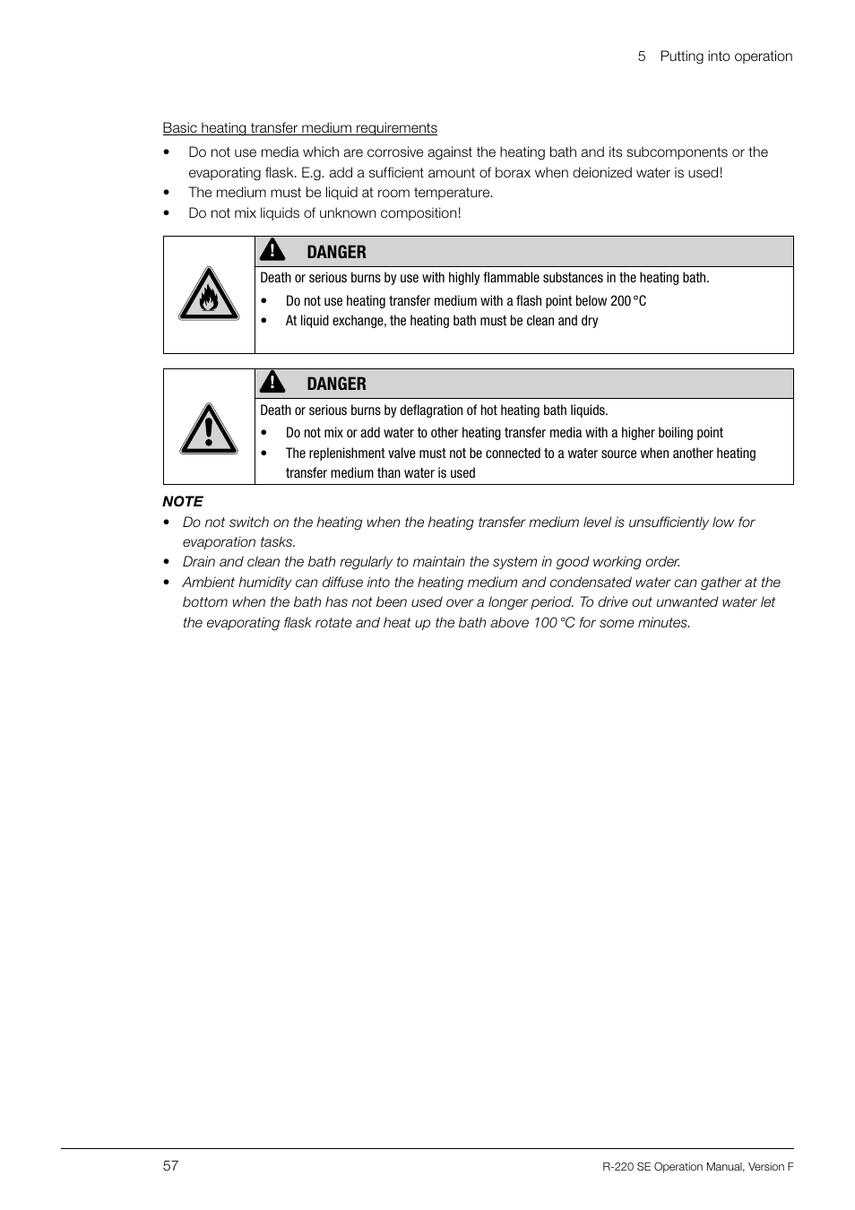 Danger | BUCHI Rotavapo R-220 SE User Manual | Page 57 / 109