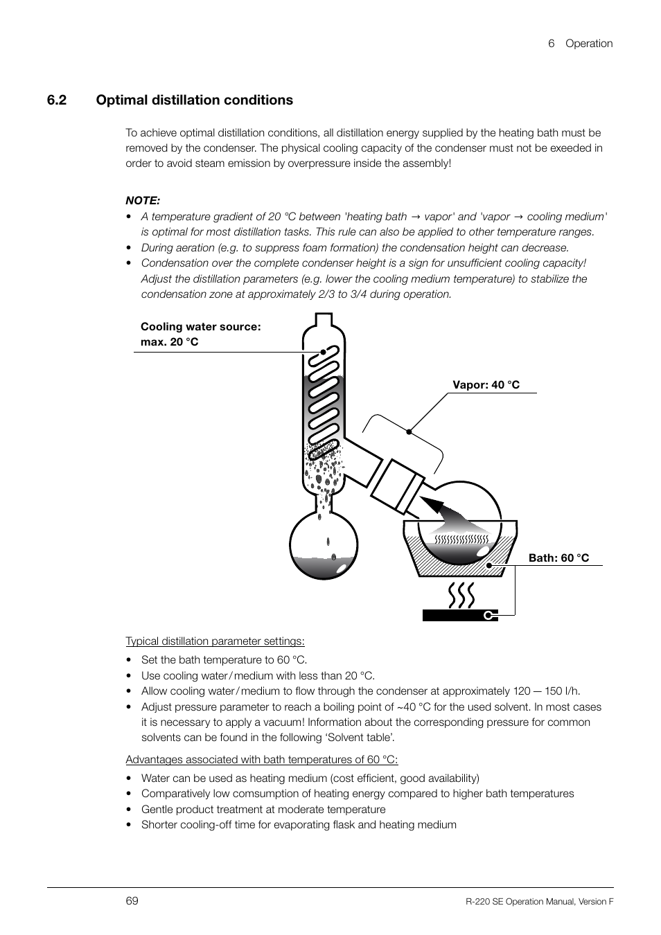 6 .2 optimal distillation conditions | BUCHI Rotavapo R-220 SE User Manual | Page 69 / 109