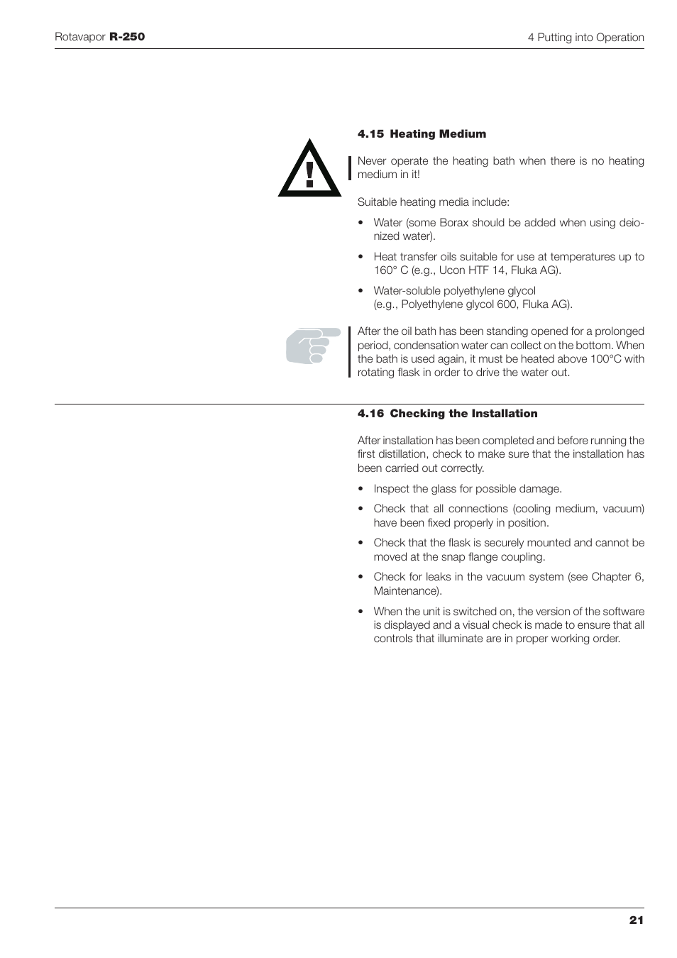 BUCHI Rotavapo R-250 User Manual | Page 21 / 46