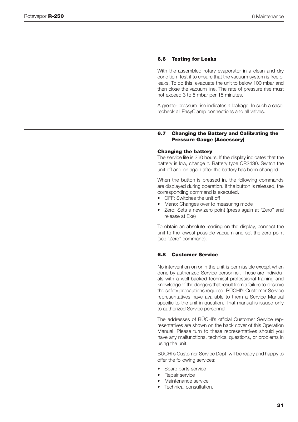BUCHI Rotavapo R-250 User Manual | Page 31 / 46