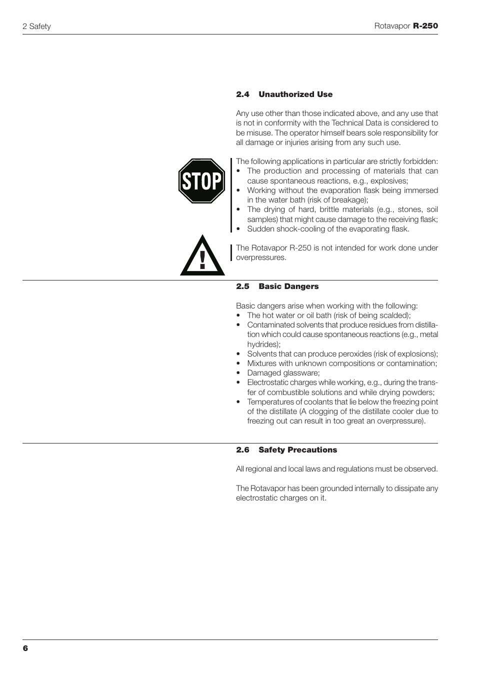 BUCHI Rotavapo R-250 User Manual | Page 6 / 46