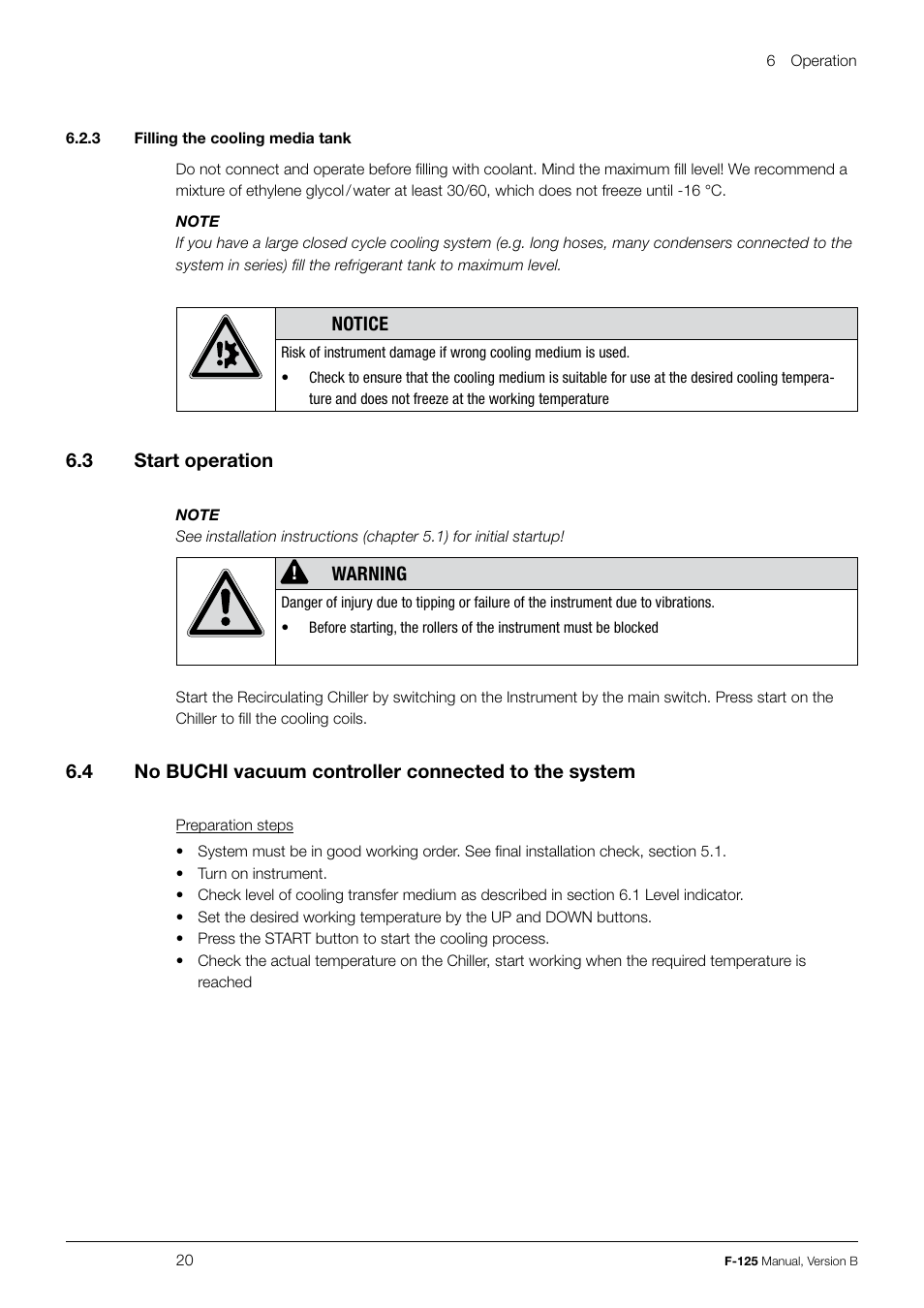 BUCHI Recirculating Chiller F-125 User Manual | Page 20 / 35