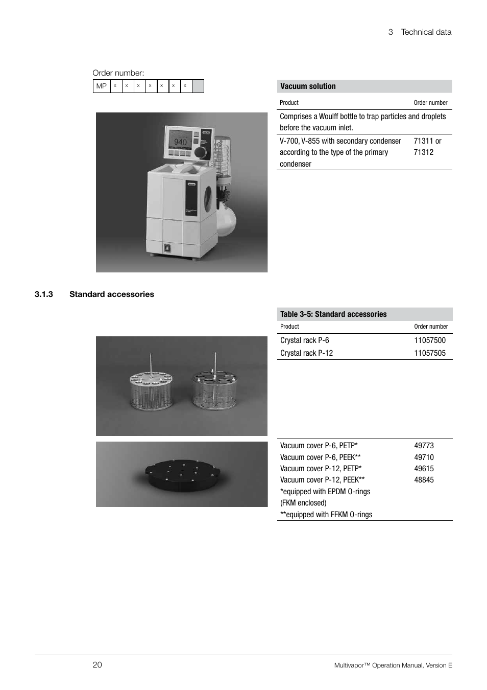 3 standard accessories | BUCHI Multivapo P-12 User Manual | Page 20 / 76