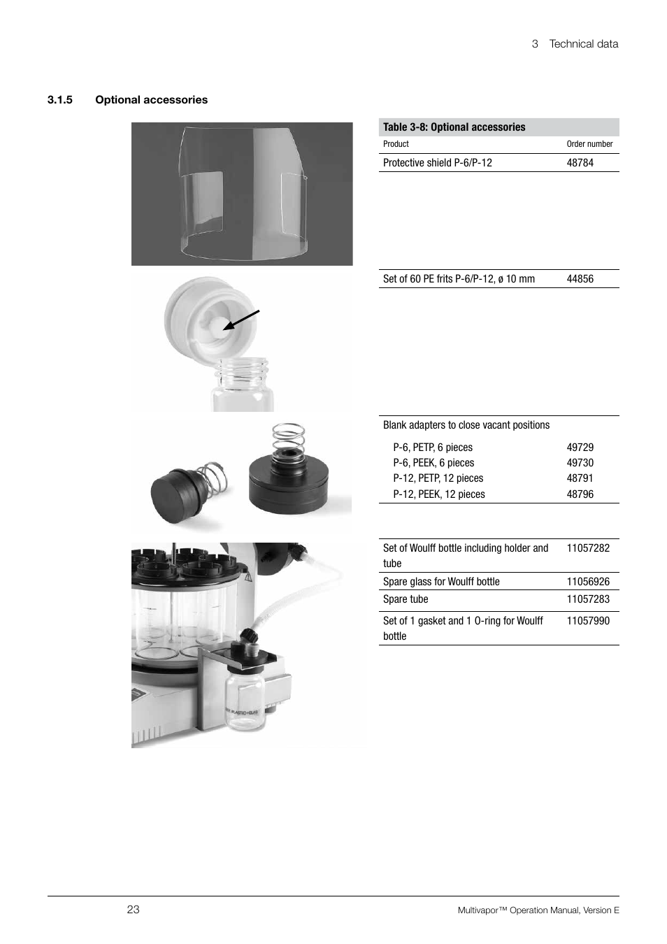 5 optional accessories | BUCHI Multivapo P-12 User Manual | Page 23 / 76