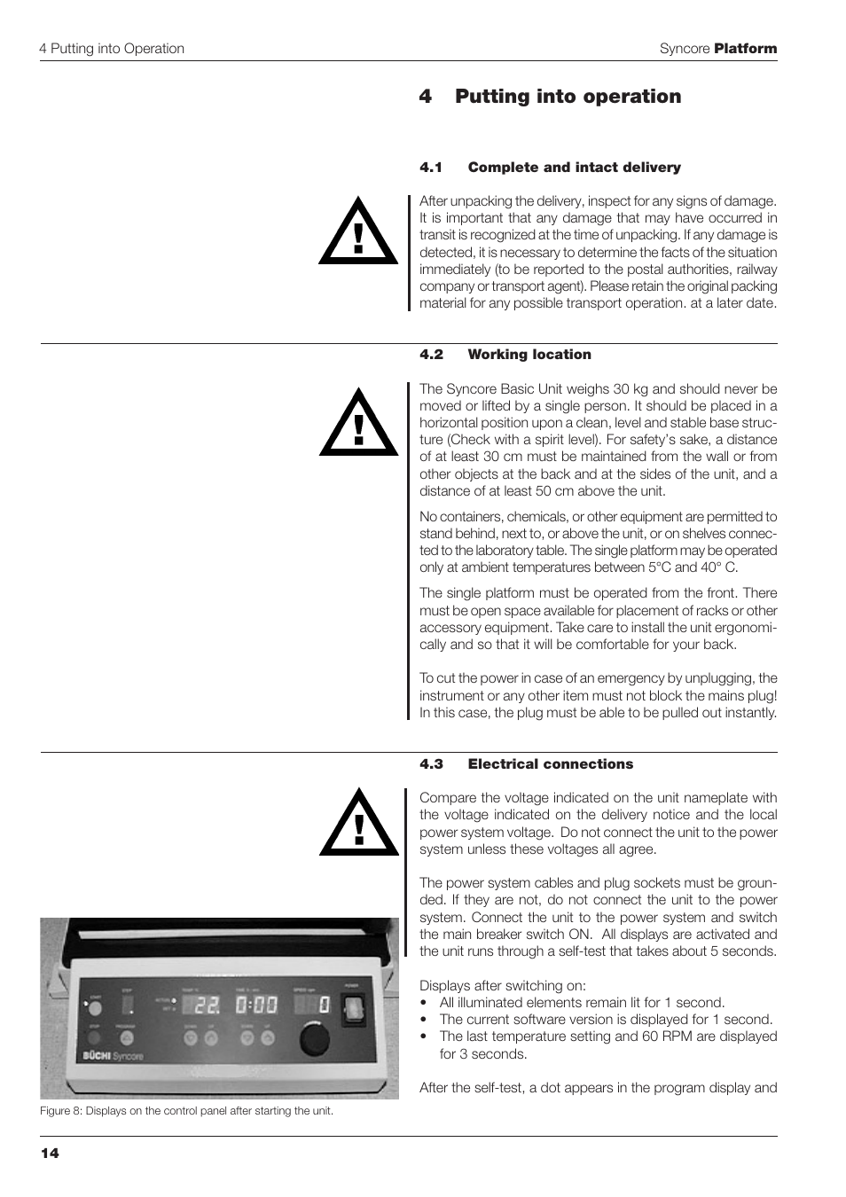 4 putting into operation | BUCHI Syncor Polyvap User Manual | Page 14 / 46