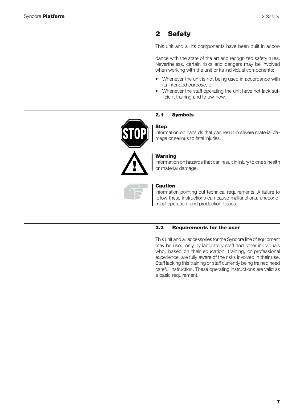 2 safety | BUCHI Syncor Polyvap User Manual | Page 7 / 46