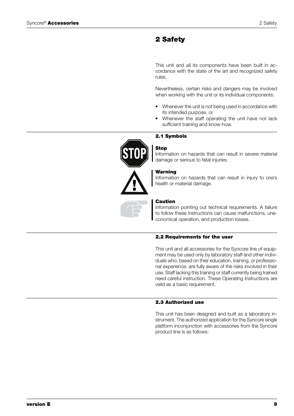 2 safety | BUCHI Syncor Polyvap User Manual | Page 11 / 60