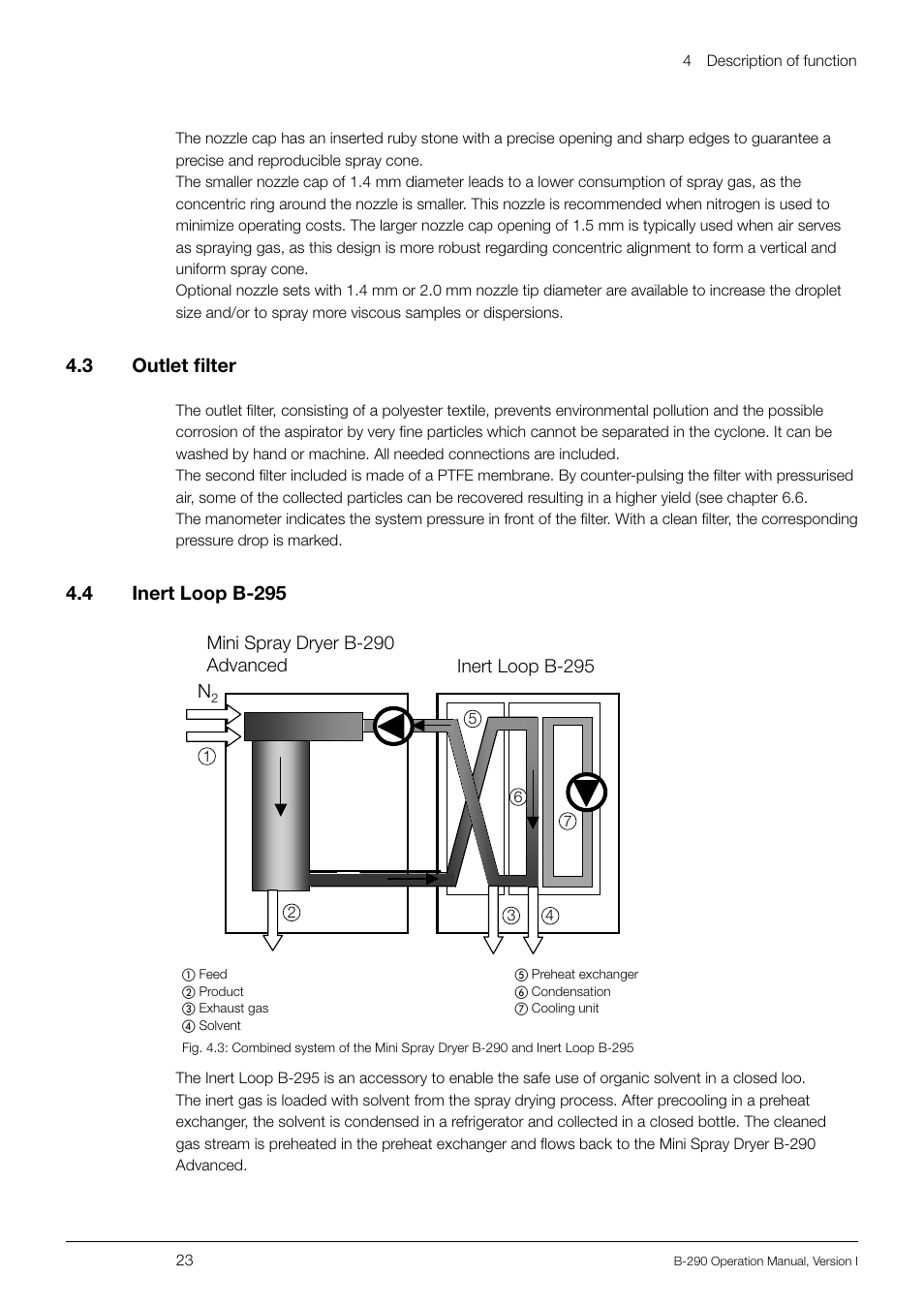 4 .3 outlet filter | BUCHI Inert Loop B-295 User Manual | Page 23 / 84