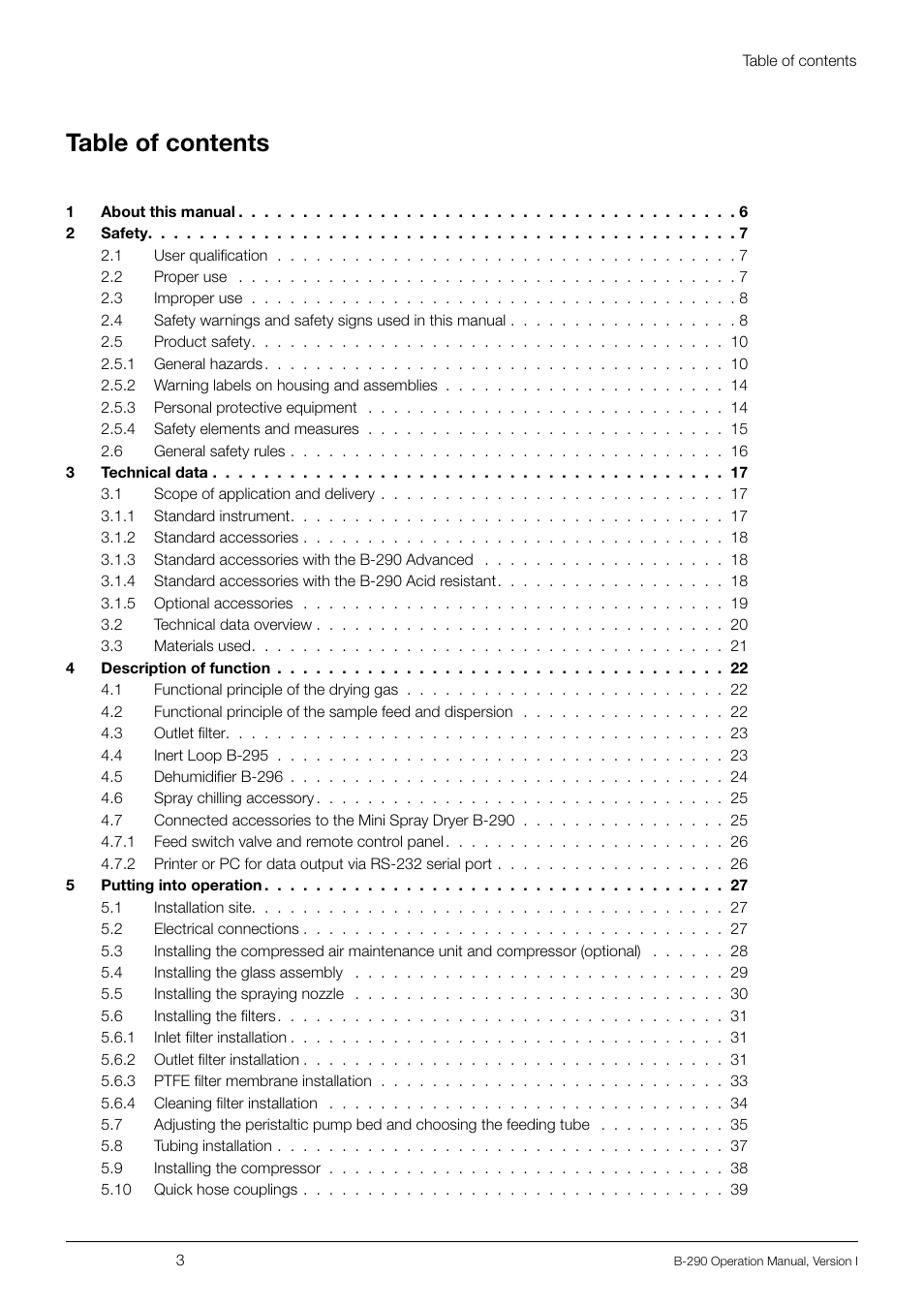 BUCHI Inert Loop B-295 User Manual | Page 3 / 84