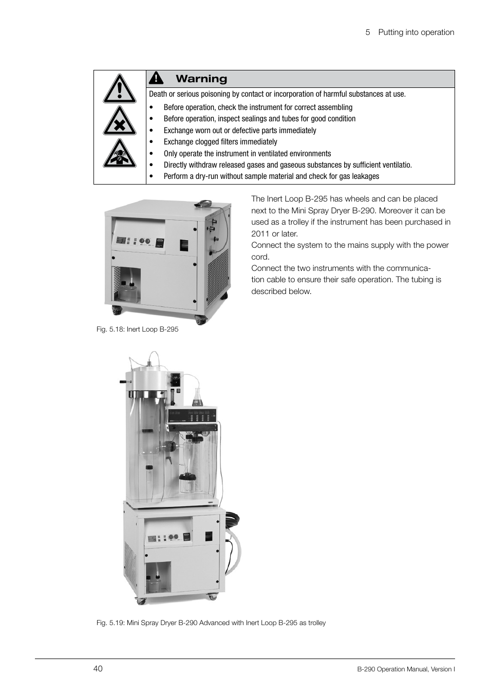 Warning | BUCHI Inert Loop B-295 User Manual | Page 40 / 84