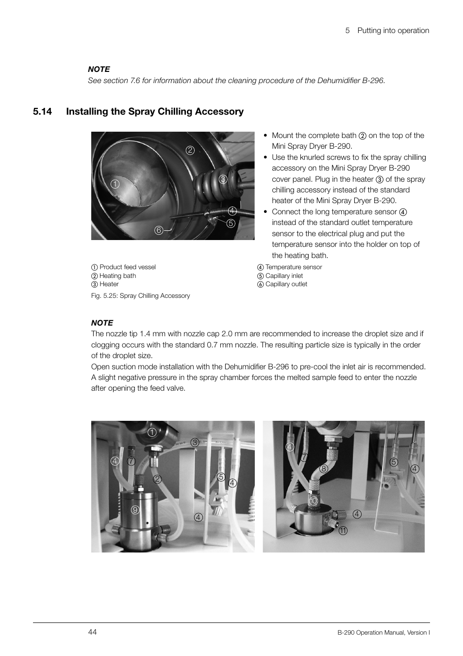 5 .14 installing the spray chilling accessory | BUCHI Inert Loop B-295 User Manual | Page 44 / 84