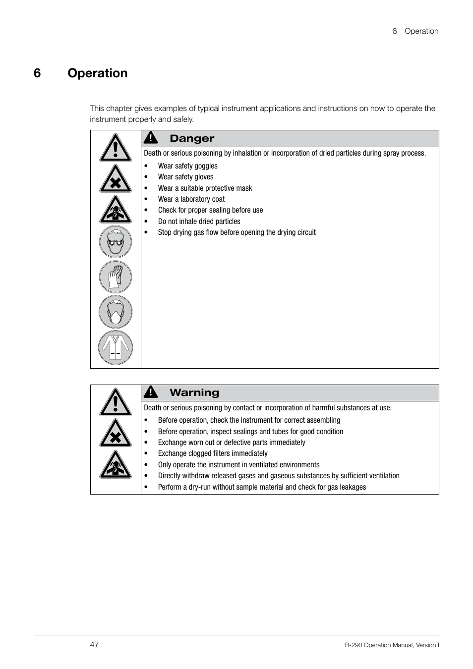 6operation | BUCHI Inert Loop B-295 User Manual | Page 47 / 84