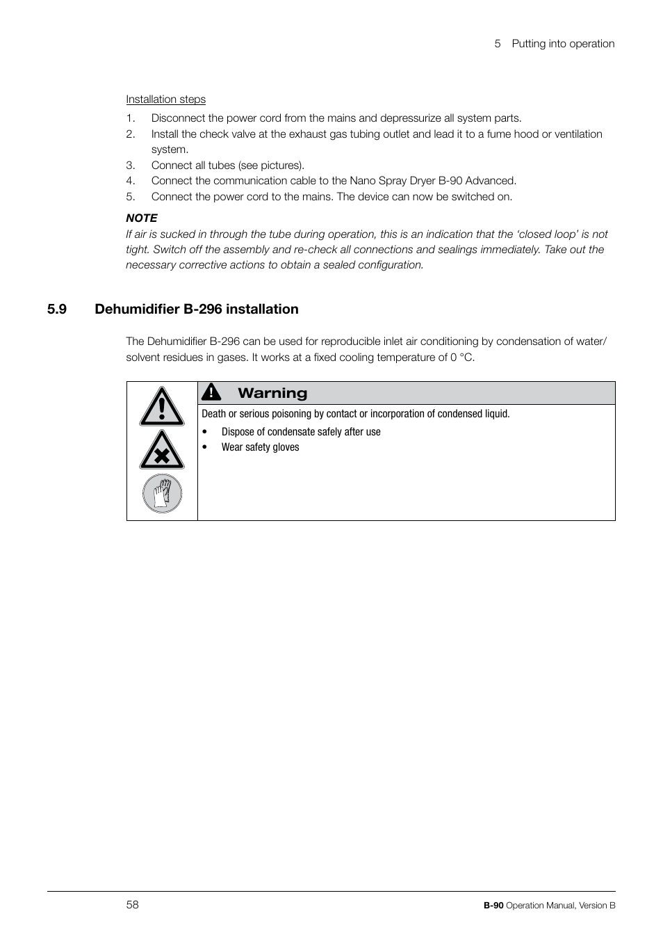 BUCHI Nano Spray Dryer B-90 User Manual | Page 58 / 104