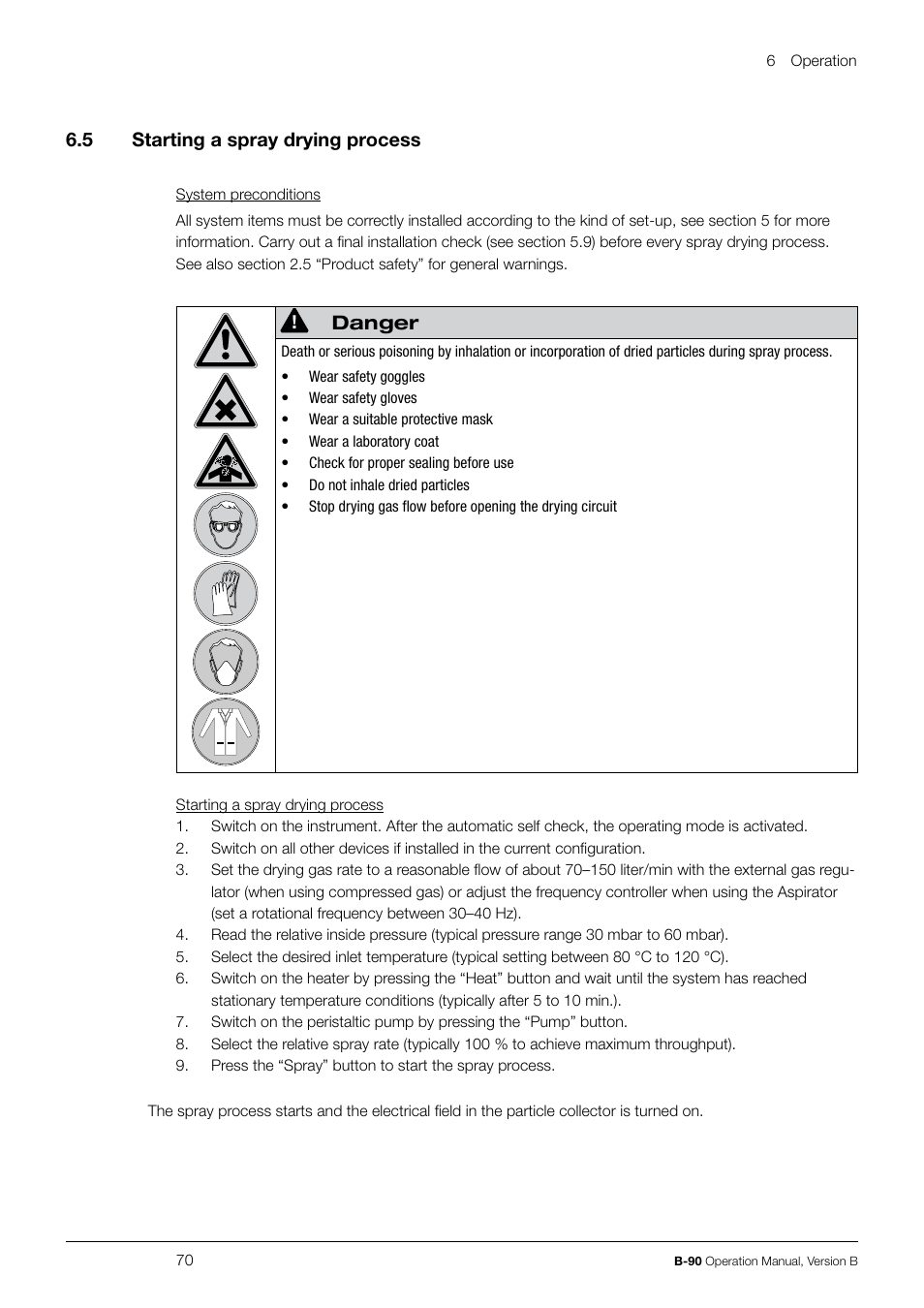 BUCHI Nano Spray Dryer B-90 User Manual | Page 70 / 104