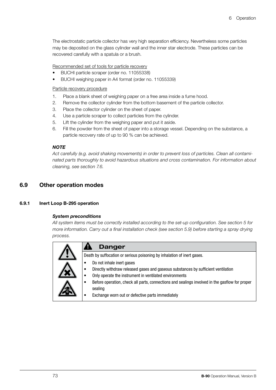 BUCHI Nano Spray Dryer B-90 User Manual | Page 73 / 104