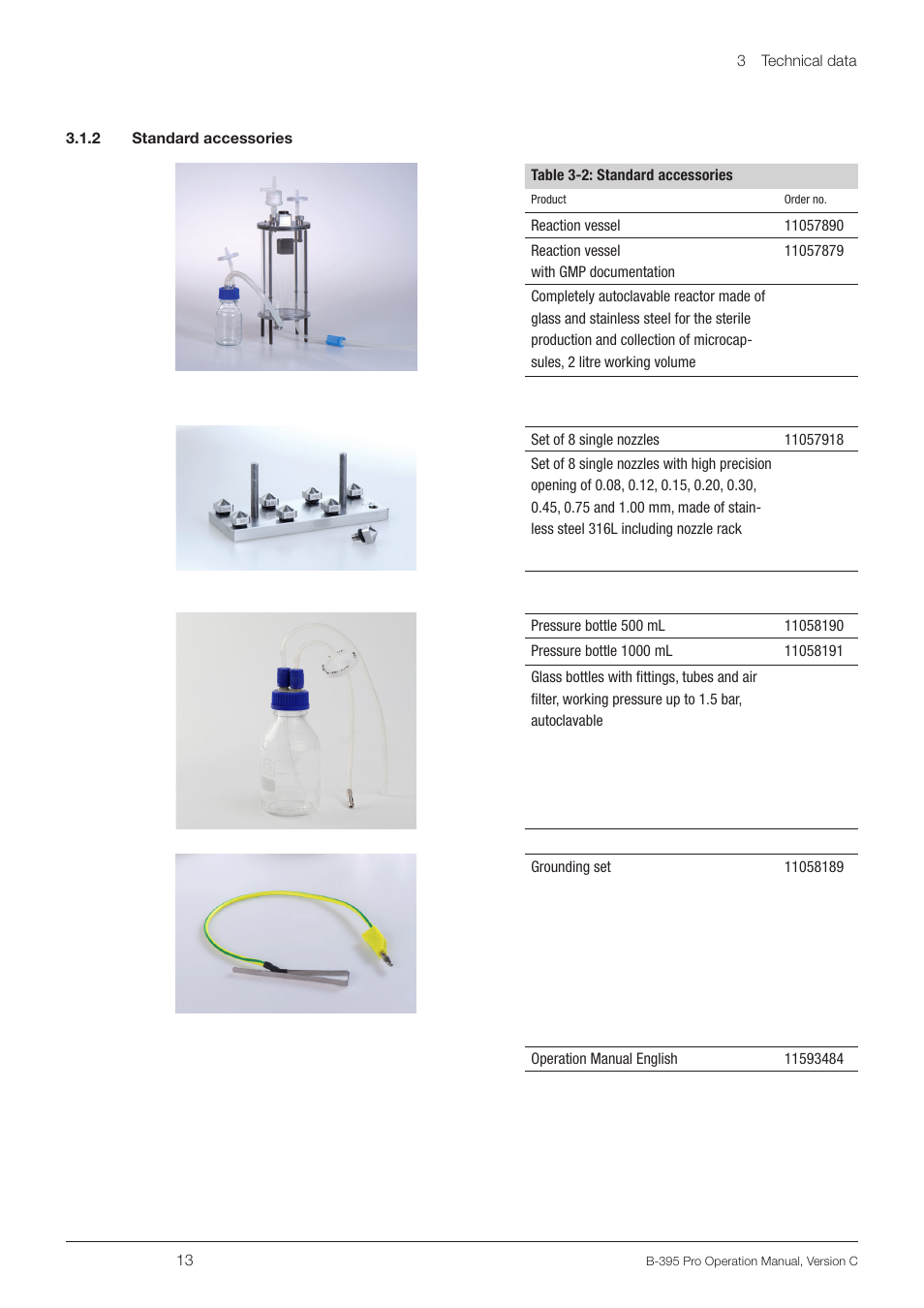 2 standard accessories | BUCHI Encapsulator B-395 Pro User Manual | Page 13 / 82