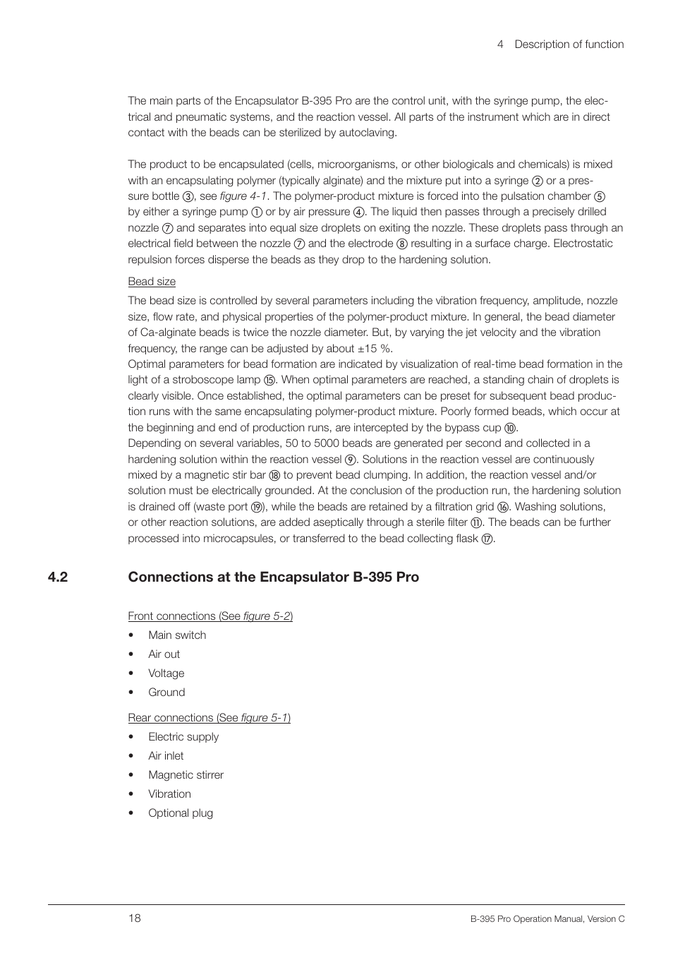 2 connections at the encapsulator b-395 pro, Connections at the encapsulator b-395 pro | BUCHI Encapsulator B-395 Pro User Manual | Page 18 / 82