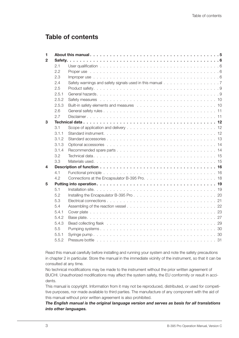 BUCHI Encapsulator B-395 Pro User Manual | Page 3 / 82
