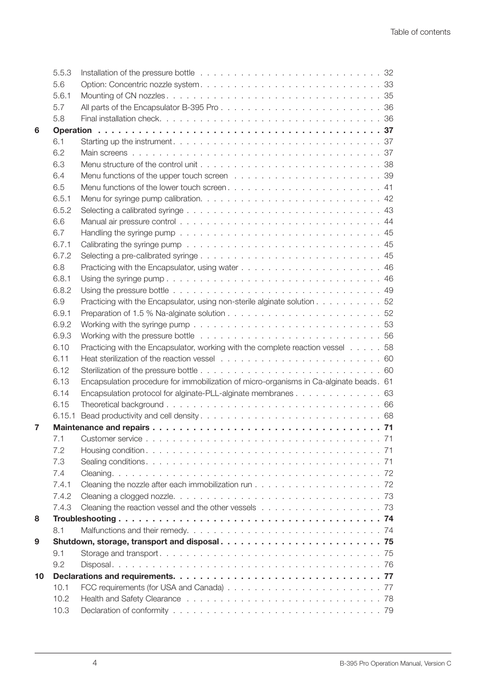 BUCHI Encapsulator B-395 Pro User Manual | Page 4 / 82