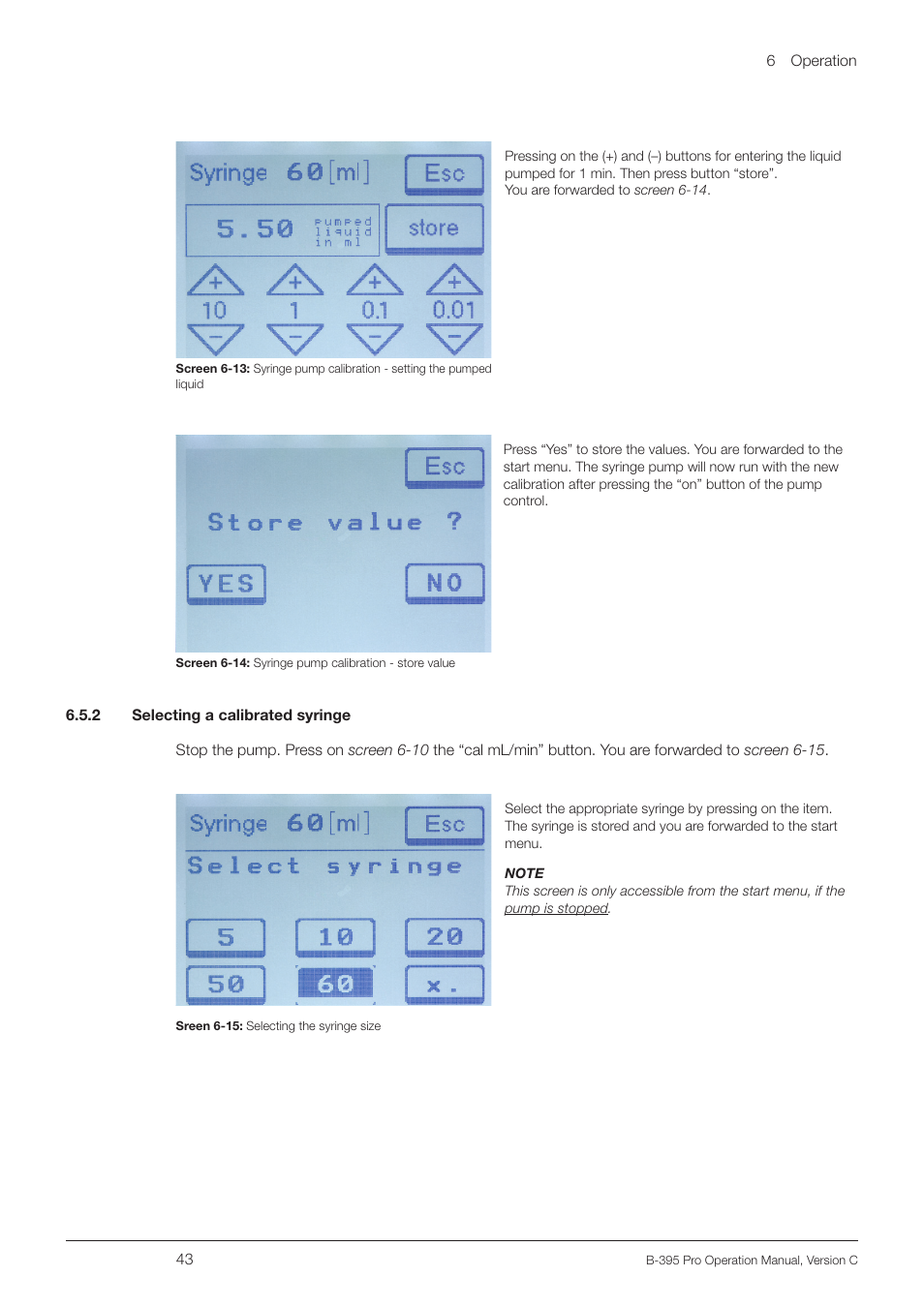 2 selecting a calibrated syringe | BUCHI Encapsulator B-395 Pro User Manual | Page 43 / 82
