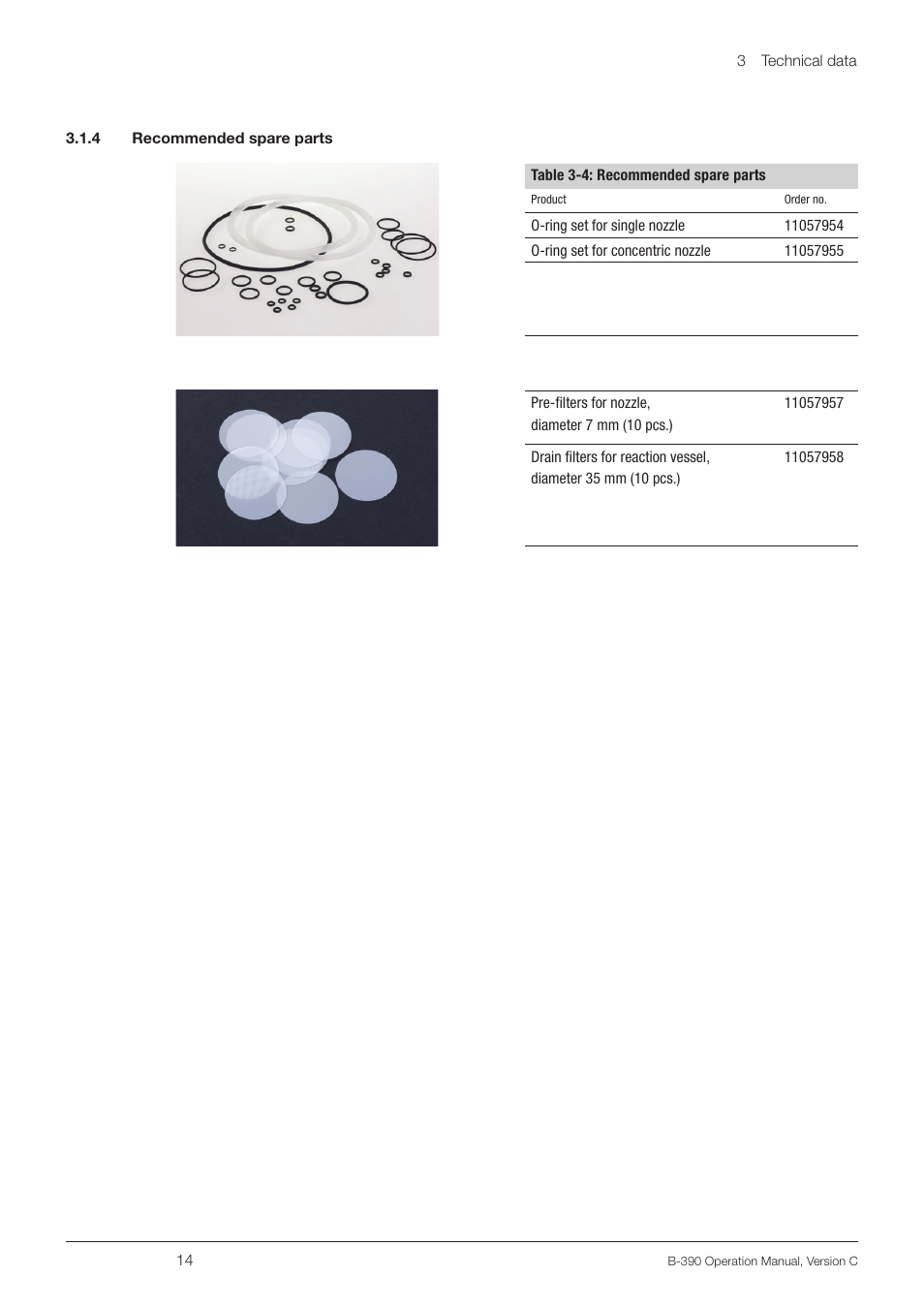 4 recommended spare parts | BUCHI Encapsulator B-390 User Manual | Page 14 / 56