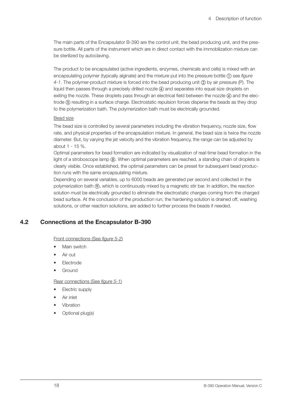 2 connections at the encapsulator b-390, Connections at the encapsulator b-390 | BUCHI Encapsulator B-390 User Manual | Page 18 / 56