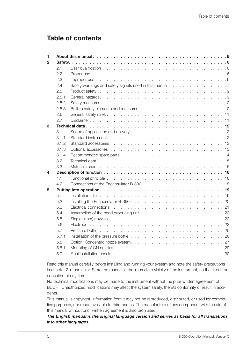 BUCHI Encapsulator B-390 User Manual | Page 3 / 56