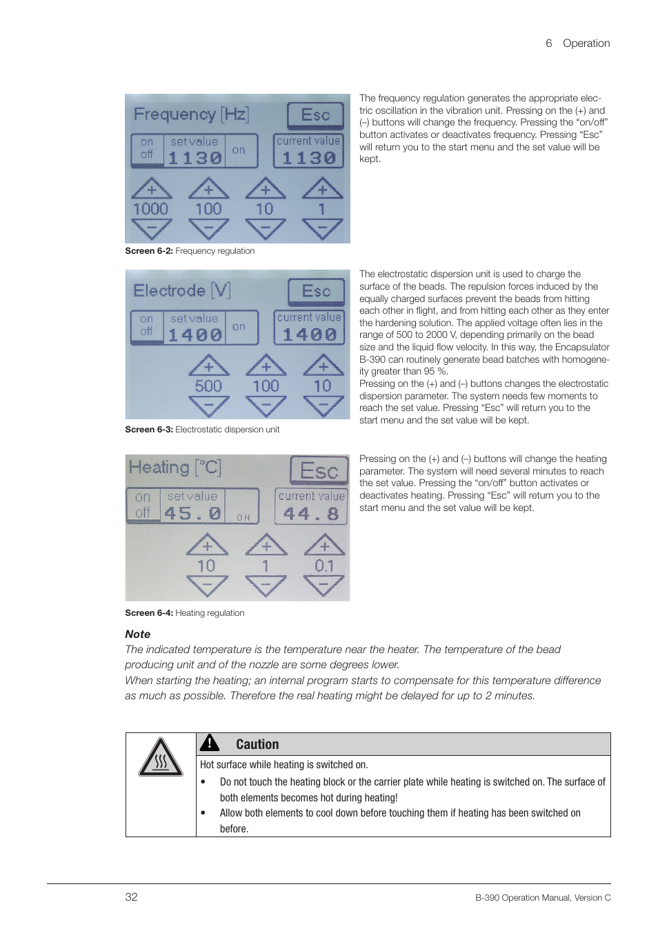 Caution | BUCHI Encapsulator B-390 User Manual | Page 32 / 56