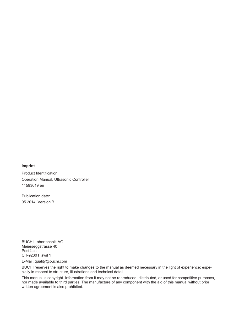 BUCHI Ultrasonic Package User Manual | Page 2 / 46