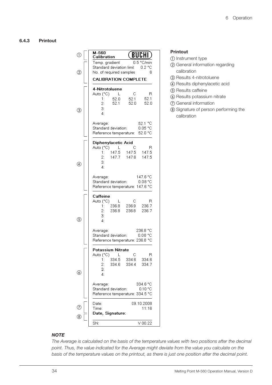 3 printout | BUCHI Melting Point M-560 User Manual | Page 34 / 50