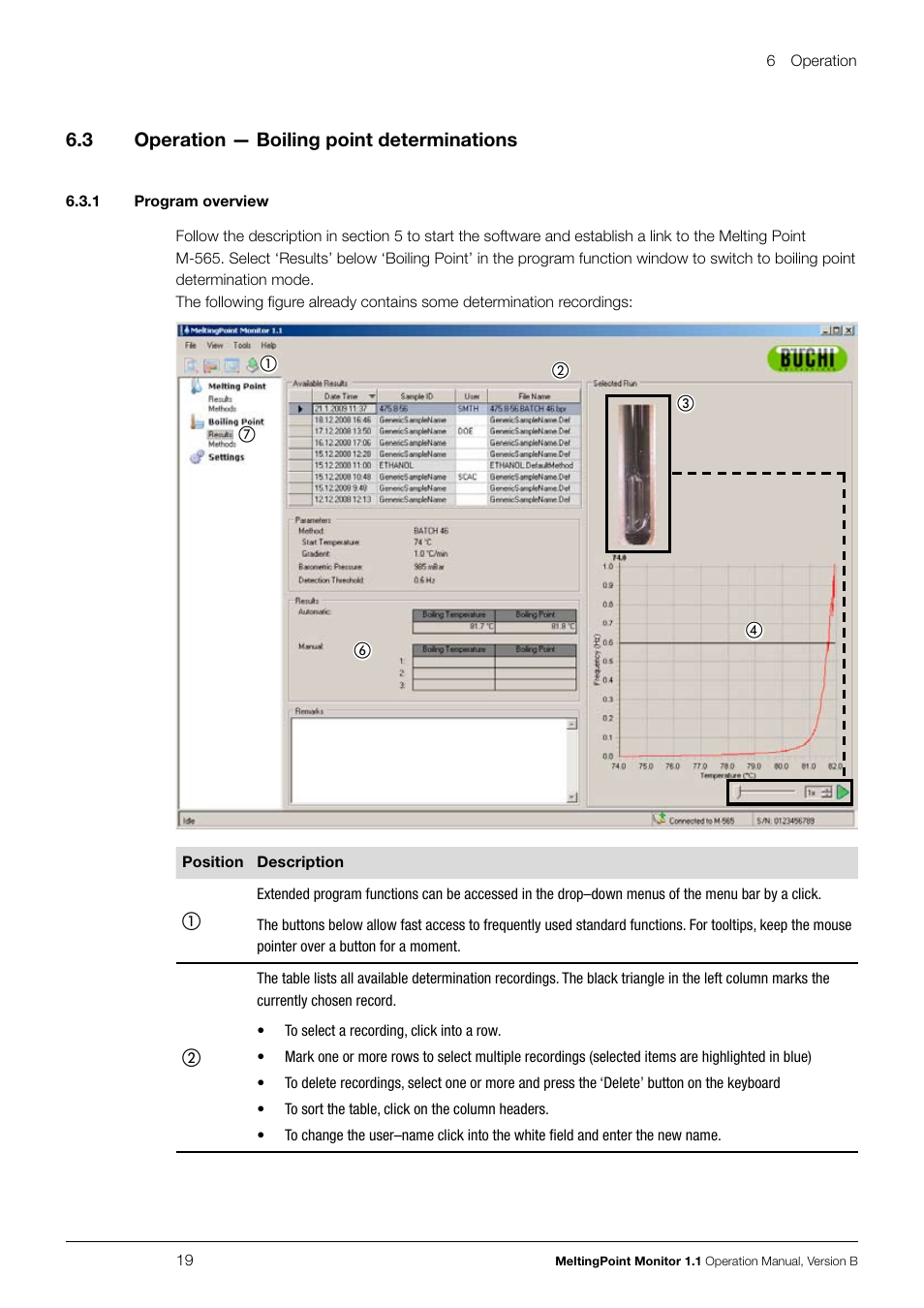 3 operation — boiling point determinations | BUCHI Melting Point M-565 User Manual | Page 19 / 32