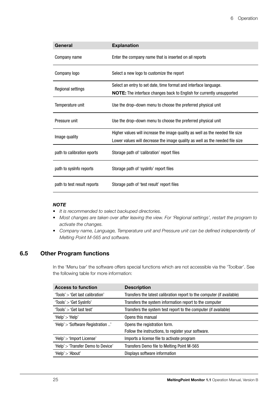 5 other program functions | BUCHI Melting Point M-565 User Manual | Page 25 / 32