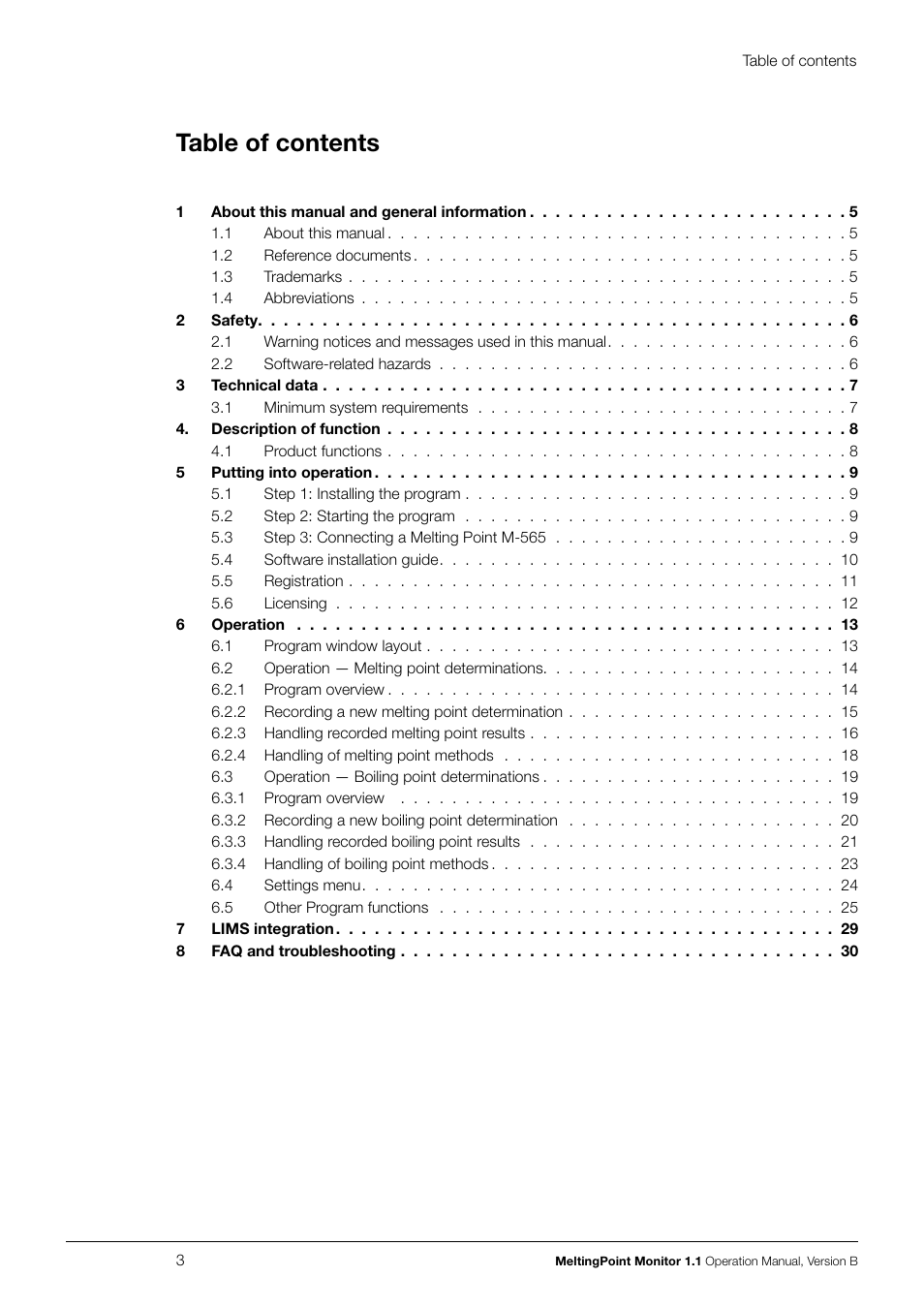 BUCHI Melting Point M-565 User Manual | Page 3 / 32