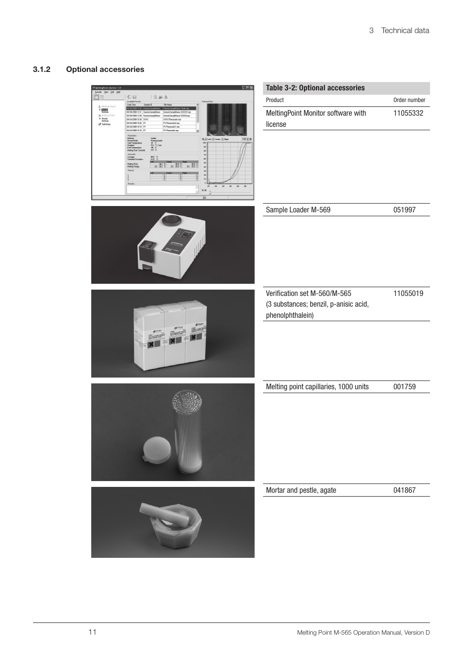 2 optional accessories | BUCHI Melting Point M-565 User Manual | Page 11 / 60