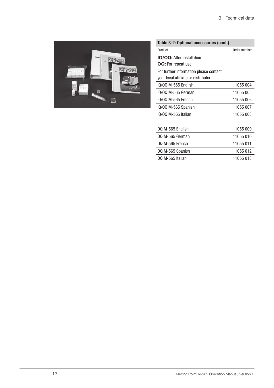 BUCHI Melting Point M-565 User Manual | Page 13 / 60