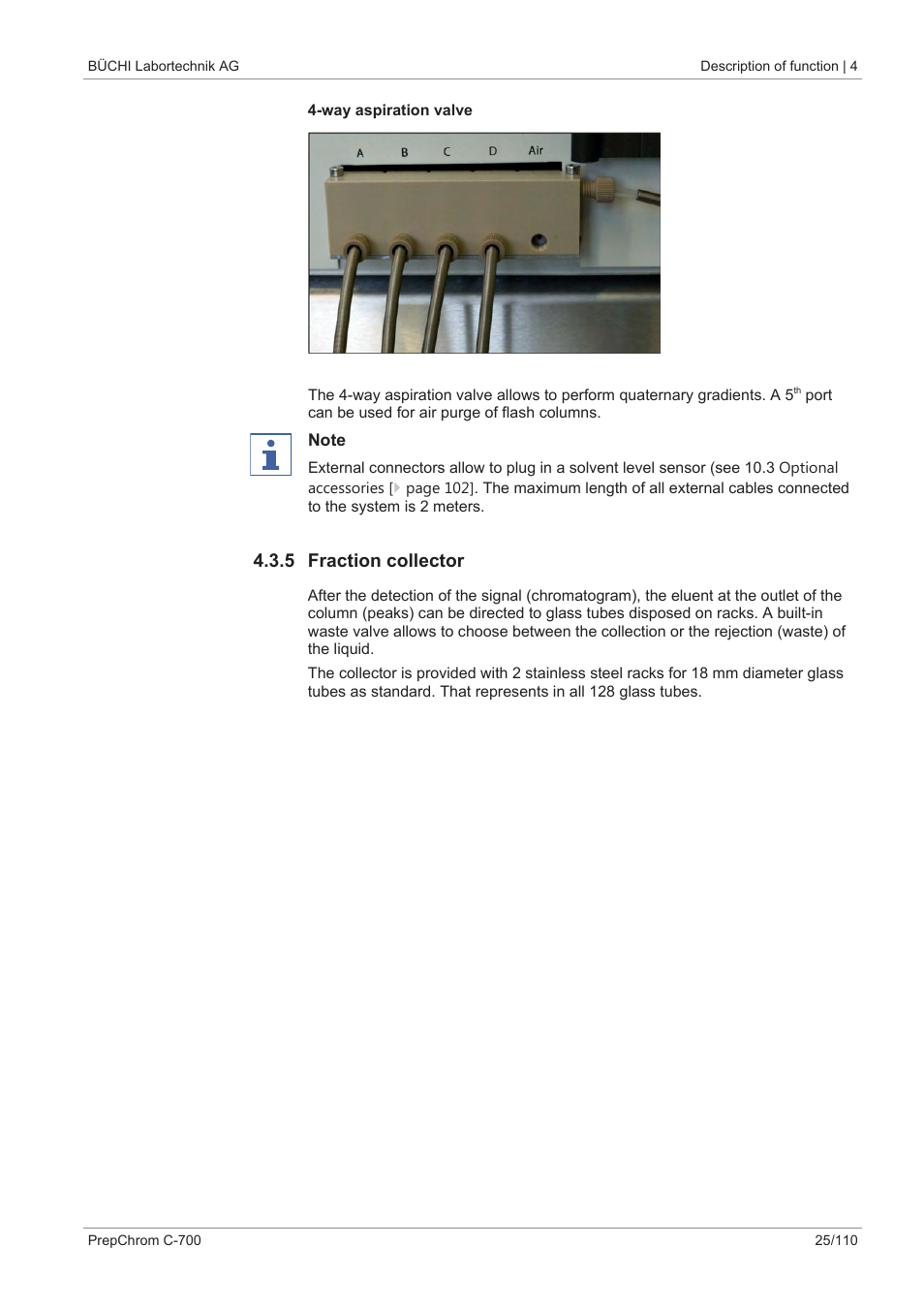 5 fraction collector | BUCHI PrepChrom C-700 User Manual | Page 25 / 110
