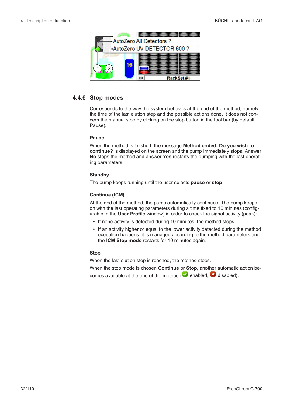 6 stop modes | BUCHI PrepChrom C-700 User Manual | Page 32 / 110