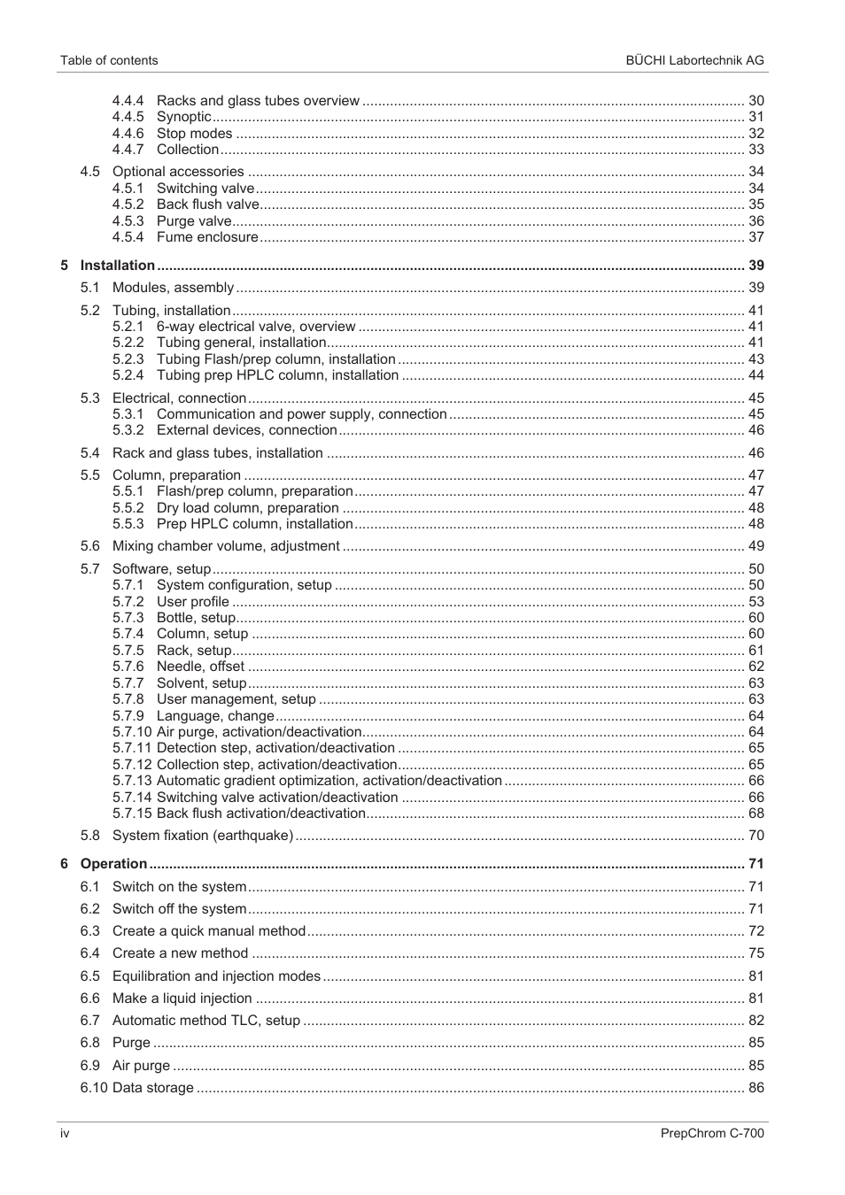 BUCHI PrepChrom C-700 User Manual | Page 4 / 110