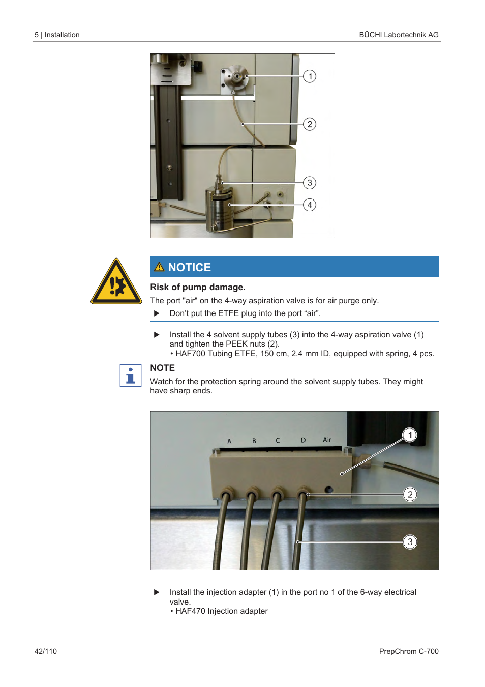 Notice | BUCHI PrepChrom C-700 User Manual | Page 42 / 110