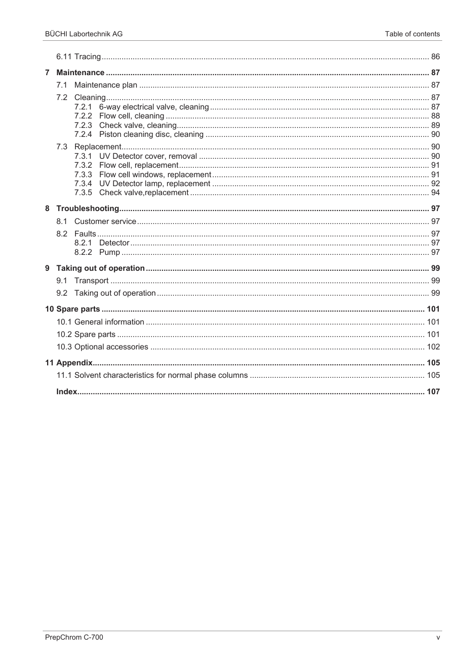 BUCHI PrepChrom C-700 User Manual | Page 5 / 110