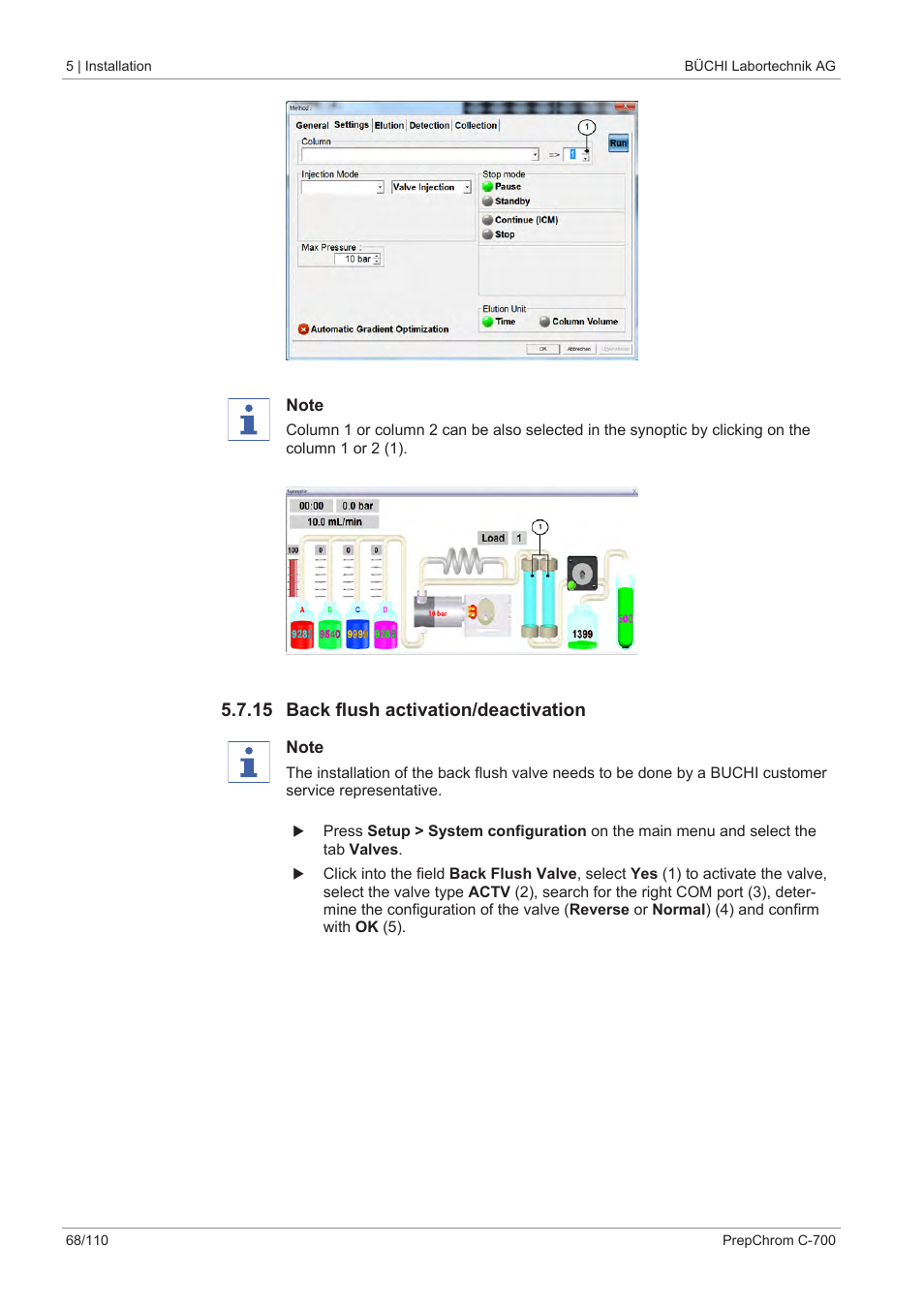 15 back flush activation/deactivation | BUCHI PrepChrom C-700 User Manual | Page 68 / 110