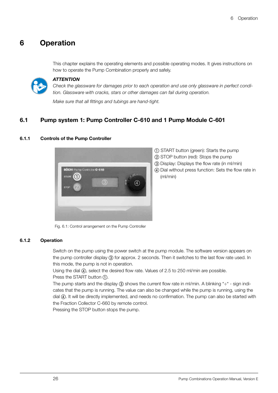 6 operation | BUCHI Pump Module C-605 User Manual | Page 26 / 50